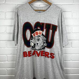 90s Oregon State Beavers University Big Graphic Puff Print T-Shirt
